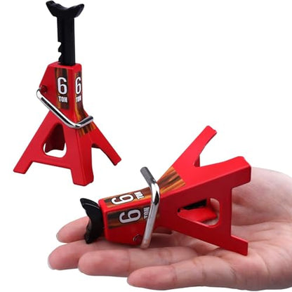 2-Pack RC Car Scale Jack Stands Metal 6 Ton Repairing Tool for 1/10 RC Crawler Truck TRX-4 Trx4 Axial SCX10 Wraith Gelande Tamiya CC01 RC4WD D90