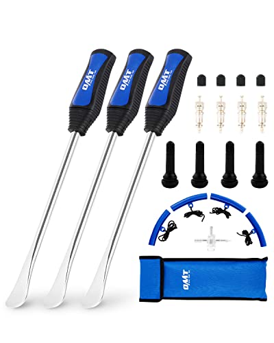 Orion Motor Tech 11.5 in Tire Spoon Kit, 20pc Tire Changing Tool for Motorcycle Dirt Bike Lawn Tractor Bicycle, Motorcycle Tire Changer Tire Removal Tool with 4pc Rim Covers Valve Tool Valve Cores - size: 11.5"