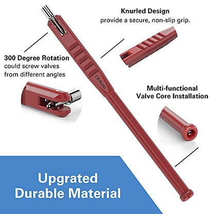 CKAuto Tire Valve Stem Puller/Installer with Tire Valve Core Tool | Repair Tools for Bicycle Car Motorcycle Repair Install Accessory - size: 2 in 1
