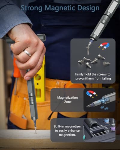 Upgraded 42 in 1 Magnetic Screwdriver Set, Ankilo DIY Ratchet Screwdriver Set, Multi Bit Magnetic Drive with 40 PCS Portable Repair Tool Kit for Valentine's Day Gifts Home, Bike, Repairs (Grey) - color: #Grey