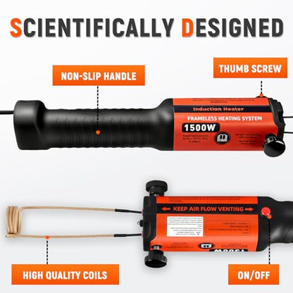 1500W 110V Magnetic Bolt Buster Tool, Upgrade Handheld Induction Heater Bolt Removal Tool with 8 Coils for Rusty Screw Removing, Stuck Nuts & Bolts - color: Blue-8coil