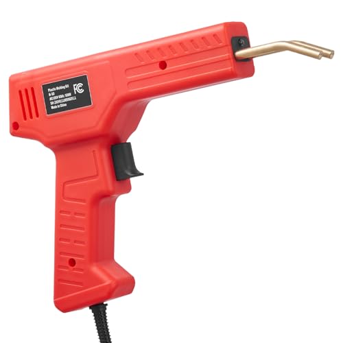 VEVOR Plastic Welder, 100W Plastic Welding Gun with 800PCS Hot Staples, Professional Hot Staple Welding Gun, Plastic Car Bumper Repair Kit with LED Light for Kayak, Toys, Plastic Crack Repair - style: 100W Gun
