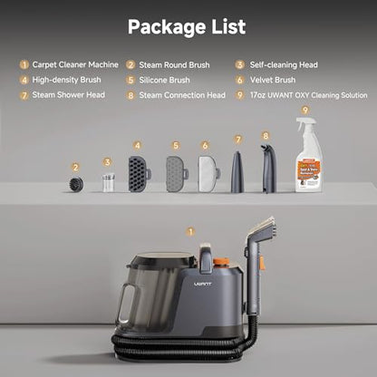 Uwant Carpet Cleaner Machine with Steam&Hot&Cold Water Models 18Kpa Powerful Suction Upholstery Cleaner Machine with Pet Pro Cleaner for Pets, Carpet Steam Cleaner Set of 1 - color: Blue-Margaret
