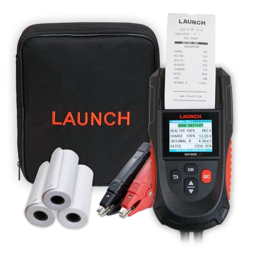 Car Battery Tester 12V 24V Load Tester, Launch BST-860S Digital Automotive Battery Alternator Tester with Printer, Charging Cranking System Analyzer for Cars Trucks Motorcycles SUVs ATVs RVs Boats