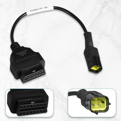 OBD2 Adapter Cable 3824-26 for KUBOTA Vehicles 4 Pin OBD2 16Pin to OBD1 4Pin OBDII Car Diagnostic Connector Compatible with OBD II Diagnostic Scanner