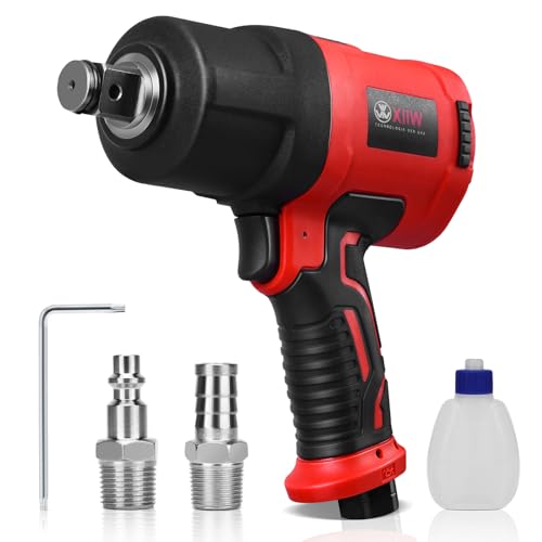 XIIW 3/4 Inch Air Impact Gun, Max Nut-busting Torque 1950 ft-lbs | Heavy Duty 7000RPM 3/4 Air Impact Wrench, Twin Hammer Pneumatic Impact Wrench for Automobile Repair - size: ‎‎3/4 inch | 1950 ft-lbs