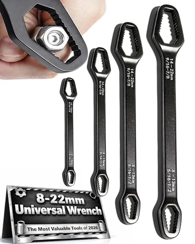 Universal Car Torx Wrench, Universal Self Adjusting Wrench, Double Ended Torx Wrench, Adjustable Double-Sided Wrench, 8-22mm Universal Wrench Receive for Home Car Repair (Set(4pcs)) - color: Set(4pcs)