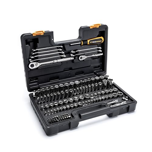 GEARWRENCH 121 Piece 1/4” & 3/8” Drive 72-Tooth SAE/Metric Mechanics Hand Tool Set | GW72SCBMTS - style: 121 Piece