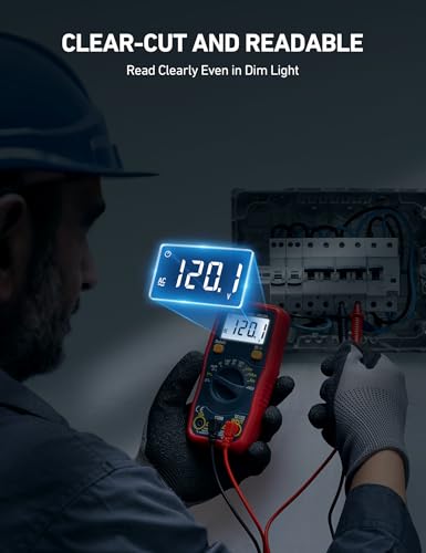 AstroAI DM130B 4000 Counts Digital Multimeter, Auto-Ranging DMM with Capacitance Measurement, Dedicated 1.5V/9V/12V Battery Tester, Measures AC/DC Voltage Current Amp Resistance, NCV, CAT III 600V