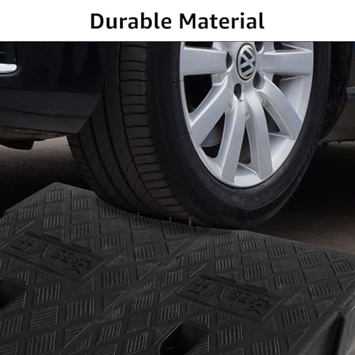 CertBuy 5 Inch Rise Curb Ramp 2 Pack, Portable Plastic Driveway Curb ramps, Threshold Ramps Set for Loading Dock, Driveway, Sidewalk for Scooter, Wheelchair, Car, Truck, Motorcycle, Dolly