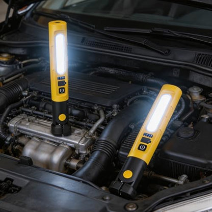 Magnetic LED Work Light 5200mAh Underhood Repair Split Portable Light | charge mobile phone,360° Rotatable , 5 Lighting Modes , Hook Design, 3000LM Work Light for Garage, Workshop, Car Inspection