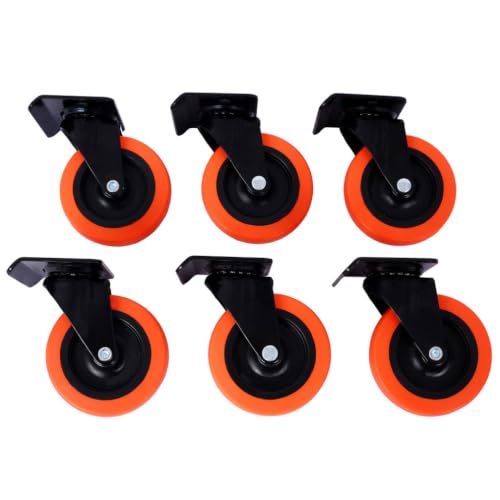 48 Inches Mechanic Creeper, Blow Molded Ergonomic HDPE Body with Padded Headrest, 6 Swivel Casters and Dual Tool Trays, 440 lb Capacity, Low Profile Automotive Car Creeper for Repair & Maintena - color: Orange