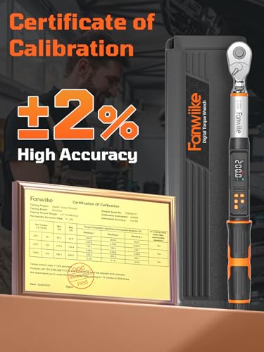 Digital Torque Wrench, 7.38-147.5 ft.lb/10-200 Nm, 1/2" Drive Inch Pound Torque Wrench Electronic with Buzzer & Colorful LED Indicator Cars Automotive