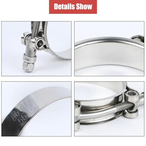 BOTTEN 4 Pack 1" T-Bolt Hose Clamp, Clamp Range 32-37mm for 1" Hose ID, hose clamps Stainless Steel,hose clamp heavy duty,radiator hose clamps - color: 1" Clamp Range 32-37mm (1.26" - 1.46")