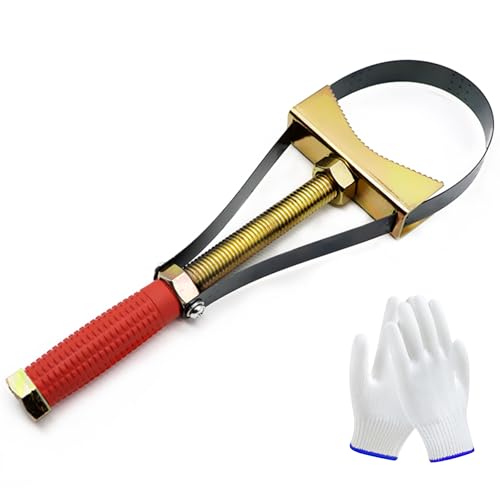 Oil Filter Wrench Removal Tool,Heavy Duty Adjustable Strap 9-15 CM Diameter,Adjustable Oil Filter Removal Tool for Larger Vehicles,Large Truck/Large Tractor/Excavators etc