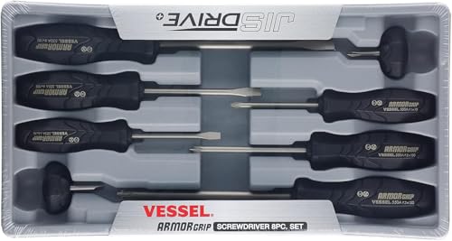 VESSEL ARMOR GRIP Screwdriver 8PC. Set (JISDRIVE) No.550A8PTU (Previous)