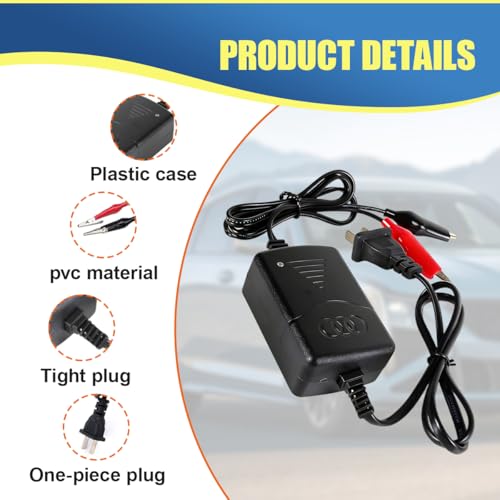 12V 1300mA Sealed Lead Acid (SLA) Smart Battery Charger Maintainer, Automatic Car Charger Maintainer for RV, ATV, Boat, Motorcycle Battery Trickle Charger with Short Circuit Protection (2PCS) - size: 2PCS