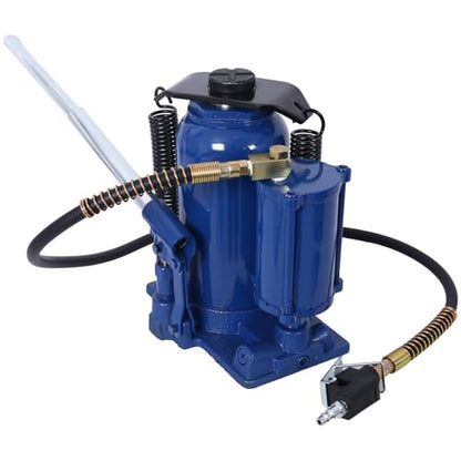 20 Ton Air Hydraulic Bottle Jack, Professional Lifting Jack for Heavy Machinery & Large Trucks, 10.2-19.7 Inch Height Range with Extendable Screw(Blue) - color: Blue, size: 20 Ton