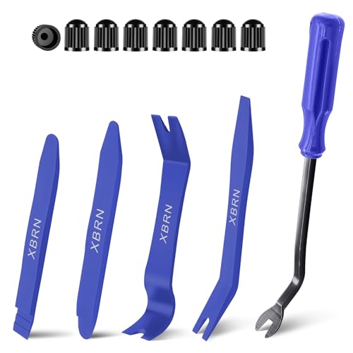 XBRN Auto Trim Removal Tool Kit,13 Pcs Car Panel Door Window Tools Kit,Auto Clip Fastener Remover Pry Tool Set Blue