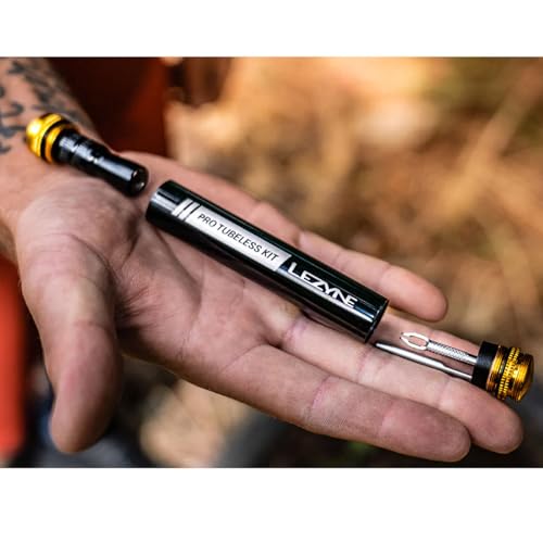 LEZYNE Pro Tubeless Kit | Portable All-In-One Bicycle Tire Repair System with Aluminum Body, Tire Plugs, CO2 Inflator & Stainless Steel Tools | For Road, Gravel & MTB Bikes, Pro Tubeless Kit - size: Pro Tubeless Kit