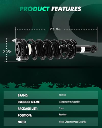 SCITOO Rear Complete Struts Spring Assembly Shocks Struts Fits 2005-2009 for Subaru Outback with 15920 172567 - Set of 2