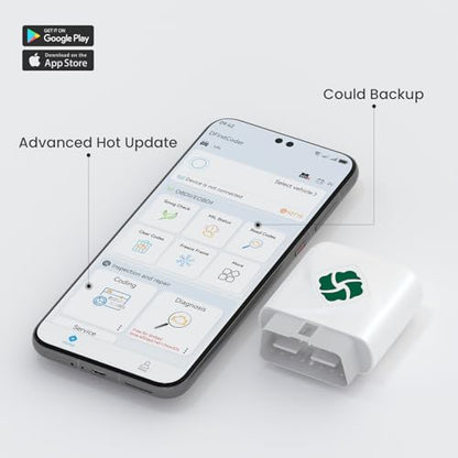 DFirst OBD2 Scanner Bluetooth Fixd Car Wireless Diagnostic Tool, ECU Coding, Customizations,Auto Connect Scanner Scan Tool (for Android & iOS, OBD Device)