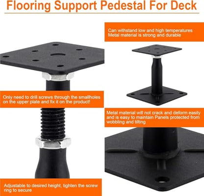 2 Pack Adjustable Support Jack for The Floor,Floor Beam Leveler,RV Step Stabilizer,Mini Screw Jack- Post 7" to 10" - size: 7"-10"