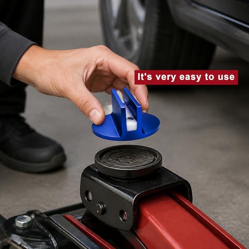 Universal Magnetic Jack Pad, 0.39" Width Slotted Jack Puck Pinch Weld Frame Rail Adapter Pad, Heavy Duty Aluminum Grooved Jacks Lift Pads Automotive Repair Accessories (Blue) - color: Blue