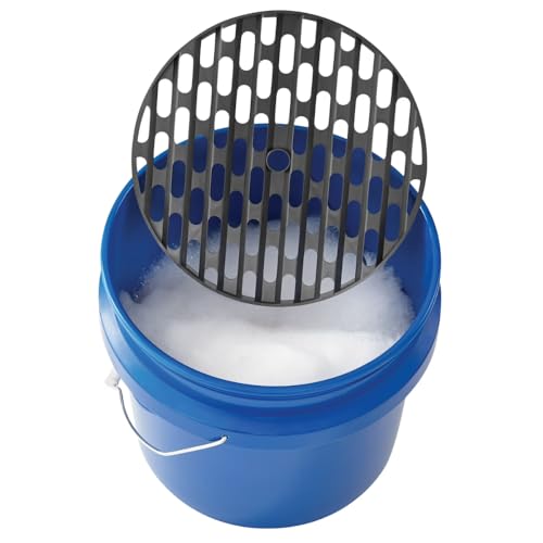 4 Gallon Car Wash Bucket with Grit Screen and Carry Handle, Durable Plastic Cleaning Pail for Auto Detailing, Home, Garage and Utility Use