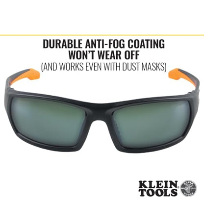 Klein Tools 60539 Safety Glasses, Professional PPE Protective Eyewear, Full Frame, Scratch Resistant and Anti-Fog, Polarized Lens - style: Polarized Lens