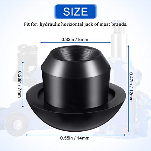 Zonon 25 Pcs Hydraulic Bottle Jack Oil Filler Plug Rubber 8mm Flat-Head Floor Rubber Filler Bung for Oil Reservoir Hole Horizontal Hydraulic Top Pressure Rod Black Accessories