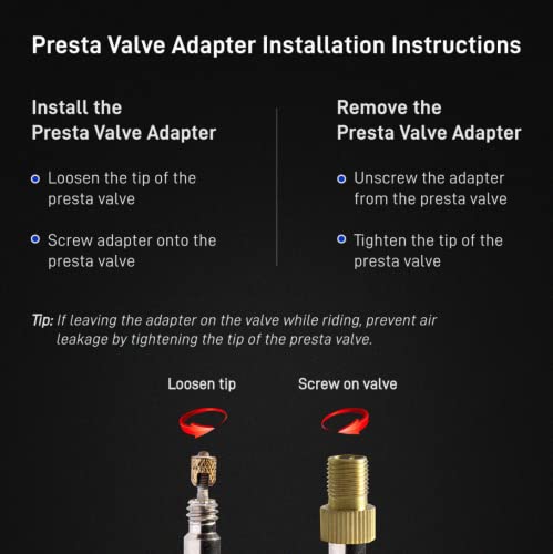 Brass Presta Valve Adapter - Convert Presta to Schrader - Inflate Tire Using Standard Pump or Air Compressor (4 Pack)