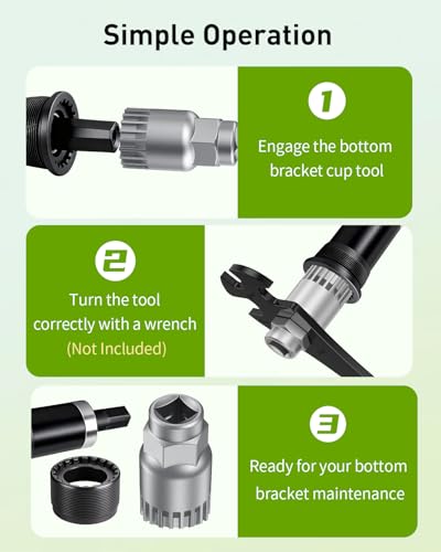 Pawfly Upgraded Bicycle Crank Puller Set, Bike Repair Kit for Square Taper Shimano & ISIS Splined Crank Arm - style: Bottom Bracket Removal Tool