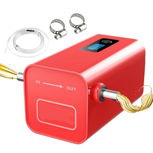 Rechargeable Portable Oil Change Pump Extractor 12V Diesel Fluid Oil Quick Extract Transfer Pump Scavenge Suction Kit Compatible with Car(Color Name: Red) - color: Color Name: Red