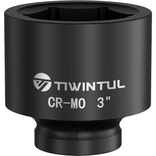 3" Impact Socket 1" Drive, 6 Point Design CR-MO for Fleet Oilfield | Large Impact Socket, ANSI Certified, Heavy Duty Socket 1 Inch Drive for Construction & Industrial Repair - size: 3"(1 PCS)