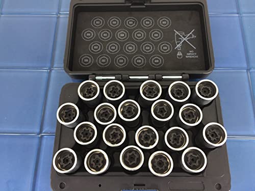 TMAX 20 pc Wheel Lock Lugnut Anti-Theft Screw Lug Nut Removal Key Socket Set for Vw Audi Vag Volkswagen - size: 20pc set
