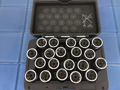 TMAX 20 pc Wheel Lock Lugnut Anti-Theft Screw Lug Nut Removal Key Socket Set for Vw Audi Vag Volkswagen - size: 20pc set