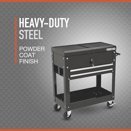 Ironton 28in. 2-Drawer Tool Cart - 30-1/2in.L x 14-1/2in.W x 33in.H, 350-Lb. Capacity - size: 2 Drawer