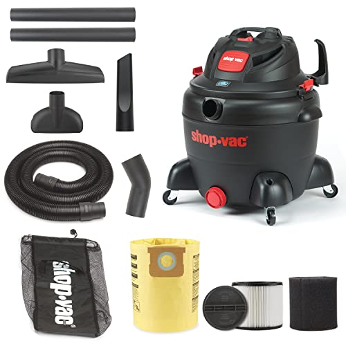 Shop-Vac 8252605 16 Gallon, Wet/Dry Utility Vacuum, 6.5 Peak HP, 2.5 Inch Diameter x 8 Foot Hose, 12 Foot Cord, Durable Design for Heavy-Duty Cleaning