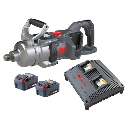 Ingersoll Rand W9491-K2E Cordless 1" High-Torque Impact Wrench Kit, Includes 2 BL2022 5.0Ah Batteries and Dual-Bay Charger - size: Standard Anvil, style: 2 Battery Kit