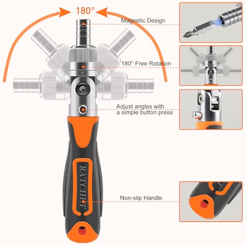 Ratcheting Screwdriver Set: KeenWise 38-in-1 Ratchet Screwdriver Tools Versatile Magnetic Tools for Mechanics and DIY Enthusiasts (2880A)
