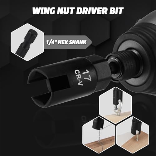 55PCS Magnetic Nut Driver Set, Metric & SAE Magnetic Impact Drill Driver Bit, Deep Nut Driver Set, Wing Nut Driver, 1/4" Quick Change, Heavy Duty Socket Adapters & Bit Extensions, Storage Box