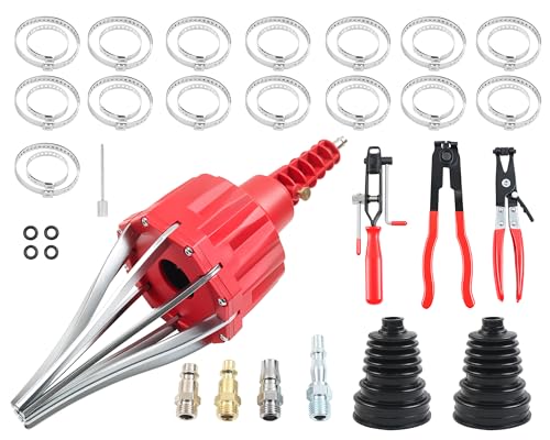 20Pcs Universal Pneumatic CV Joint Boot Installation Tool Kit | Built-In Pneumatic System, Made of Reinforced Nylon and Fiberglass, Carbon Steel Claw, Corrosion-Resistant, Widely Compatible