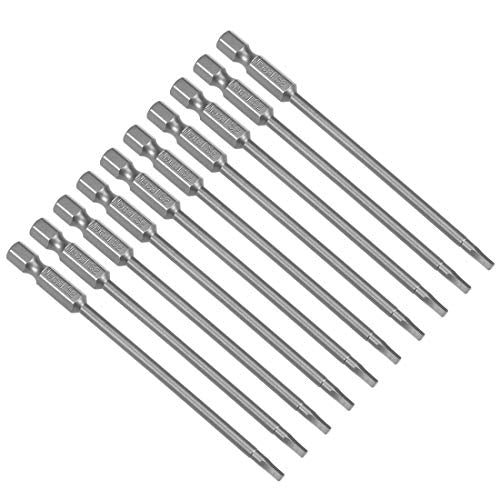 uxcell 10 Pcs H2.5 Magnetic Hex Head Screwdriver Bits, 1/4 Inch Hex Shank 3.94-inch Length S2 Power Tools - size: H2.5*100mm