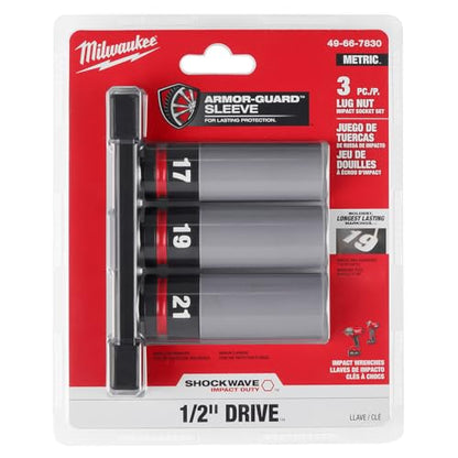 Milwaukee Electric - Shockwave Impact Duty. 1/2 Drive Metric 3PC Lug NU