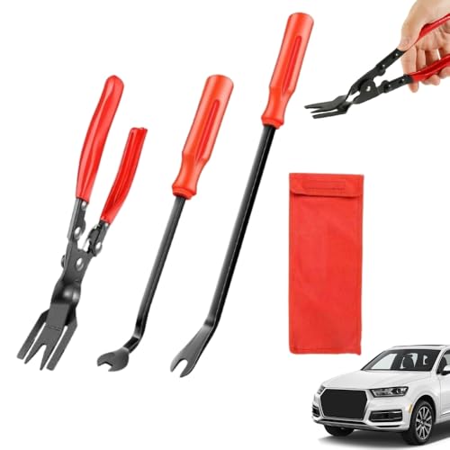 Panel Clip Removal Plier, 2025 NEW Automotive Door Panel Upholstery Trim Clip Removal Tool Plier, Remove Push Pin and Press in Trim Fasteners Lift Action, Car Accessories (3 PCS) - color: 3 Pcs