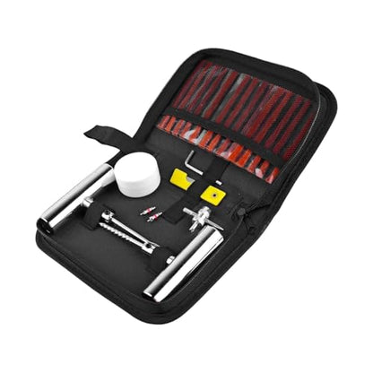 24PCS Car Tire Repair Kits, Heavy Duty Automotive Tire Plug Flats Patch Repair Tools Box Assortment to Fix Punctures, Vehicle Tubeless Patch Repairing Set, Universal Fit - size: 24PCS/Set