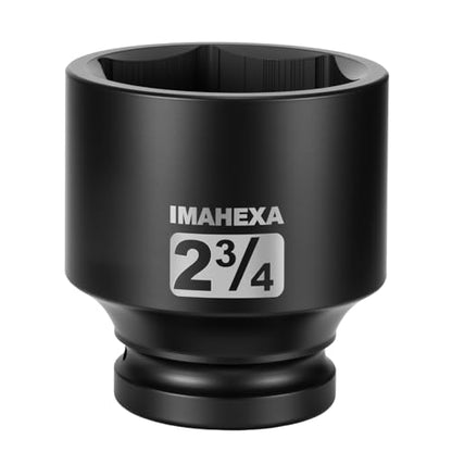 1" Drive Shallow Impact Socket,2-3/4 Inch SAE Jumbo Socket,CR-MO 6 Point for Easy Removal of Large Axle Nut（SAE) - size: 1 Inch Shallow 2-3/4", style: 1"Drive Shallow Impact Socket