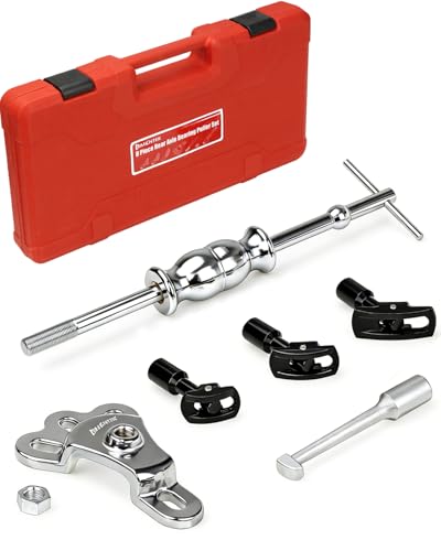 8 Piece Slide Hammer Puller and Rear Axle Bearing Removal Tool, Axle Seal and Bearing Remover Set with Slide Hammer Yoke and 3 Rear Axle Puller Adapters