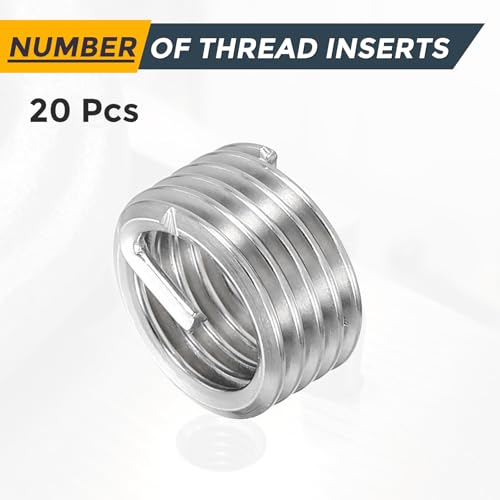 HARFINGTON 20pcs Wire Thread Repair Inserts M10 x 1.5 x 1D (10mm) Metric 304H Stainless Steel Helical Coiled Wire Screw Threaded Sleeve Sheath for Automotive Repairs - size: M10 x 1.5 x 1D
